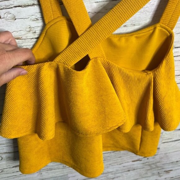 Madewell yellow Tiered Sleeveless Tank Top size xs - Picture 4 of 6